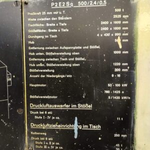 プレス機 Schuler P2E2Sq 500/2.4/0.5 - 500 トン (写真 4)