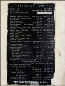 プレス機 Komatsu E4T1700 - 1700 トン (写真 2)