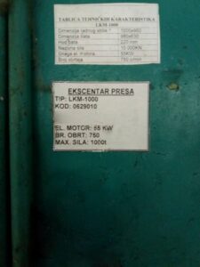 熱間鍛造プレス Smeral LKM 1000 - 1000 トン (写真 2)