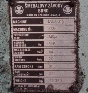 トリミングプレス Smeral LDO 315 - 315 トン (写真 2)